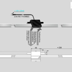 DVN-DABANT-H DAB-Antenne-Glasklebeantenne/ Scheibenantenne – DVN-DABANT-H-02 CPII