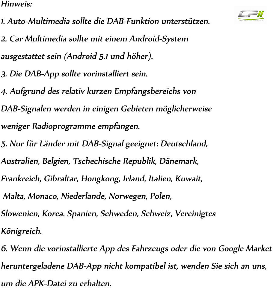 DAB+ Box Empfängeradapter mit Antenne für Autoradio Android 5.1 und höher, Digitaler Radio Antennentuner UKW-Übertragung USB