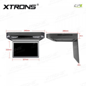 CR133HDVSGrey 13,3-Zoll-1080P-Video-HD-Digital-TFT-Monitor 16: 9-Breitbild-Auto-TV-Dach-Player mit HDMI-Anschluss