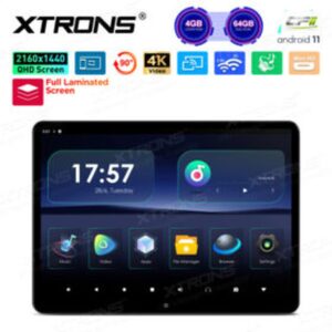 Xtrons HM141AB 14 Zoll Kopfstützen-Monitor Android 11 Rücksitz drehbar QHD