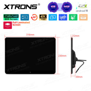 HM141AB 14 Zoll drehbarer Rücksitz Android Car TV Kopfstütze Monitor Tablet mit vollständig laminiertem Bildschirm