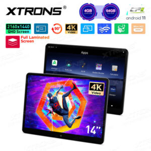 HM141AB 14 Zoll drehbarer Rücksitz Android Car TV Kopfstütze Monitor Tablet mit vollständig laminiertem Bildschirm