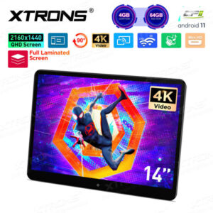 HM141AB 14 Zoll drehbarer Rücksitz Android Car TV Kopfstütze Monitor Tablet mit vollständig laminiertem Bildschirm