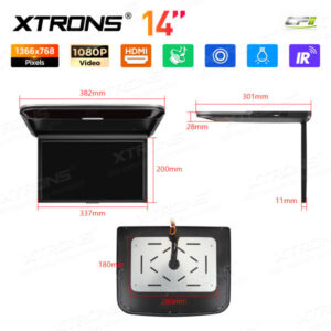 14-Zoll-Ultradünner Auto-TV-Dachmonitor mit eingebauten Stereolautsprechern und HD/AV/USB-Eingang – CM140HD-10 CPII