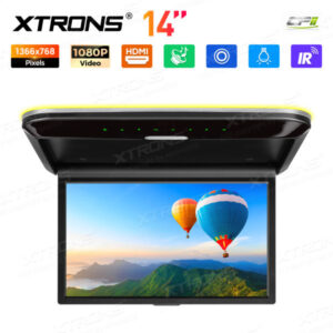 14-Zoll-Ultradünner Auto-TV-Dachmonitor mit eingebauten Stereolautsprechern und HD/AV/USB-Eingang
