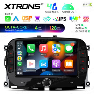 7-Zoll-Android-Octa-Core 4GB+128GB-Autoradio-Multimedia-Player Maßgeschneiderte Passform für Fiat 500 – IAH74500FL-05 CPII
