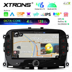 7-Zoll-Android-Octa-Core 4GB+128GB-Autoradio-Multimedia-Player Maßgeschneiderte Passform für Fiat 500 – IAH74500FL-07 CPII
