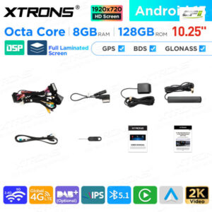 10,25 Zoll Android Octa Core 8GB + 128GB Auto GPS Multimedia Player für Mercedes-Benz C-Klasse W204 (2007-2010)