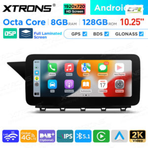 10,25 Zoll Android Octa Core 8GB + 128GB Auto GPS Multimedia Player für Mercedes-Benz GLK-Klasse X204 (2008-2012) Lenkrad Lin