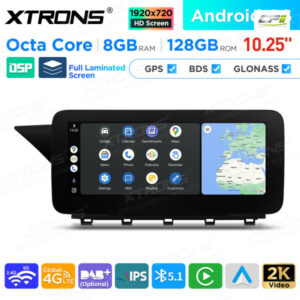 10,25 Zoll Android Octa Core 8GB + 128GB Auto GPS Multimedia Player für Mercedes-Benz GLK-Klasse X204 (2008-2012) Lenkrad Lin