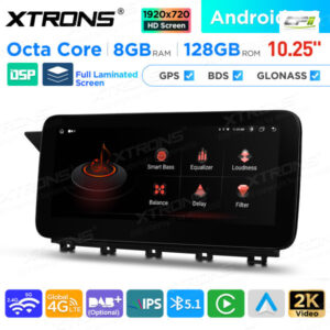 10,25 Zoll Android Octa Core 8GB + 128GB Auto GPS Multimedia Player für Mercedes-Benz GLK-Klasse X204 (2008-2012) Lenkrad Lin