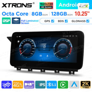 10,25 Zoll Android Octa Core 8GB + 128GB Auto GPS Multimedia Player für Mercedes-Benz GLK-Klasse X204 (2008-2012) Lenkrad Lin