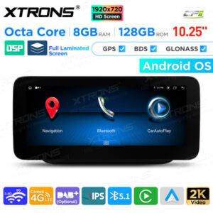10,25 Zoll Android Octa Core 8GB + 128GB Auto GPS Multimedia Player für Mercedes-Benz B-Klasse W246 (2012-2015) Lenkrad Links