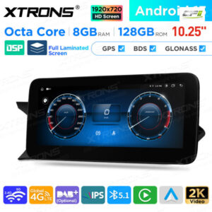 10,25 Zoll Android Octa Core 8GB + 128GB Auto GPS Multimedia Player für Mercedes-Benz C-Klasse W204 (2011-2014) Links fahrend
