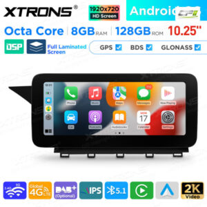 10,25 Zoll Android Octa Core 8GB + 128GB Auto GPS Multimedia Player für Mercedes-Benz GLK-Klasse X204 (2013-2015) Lenkrad Lin