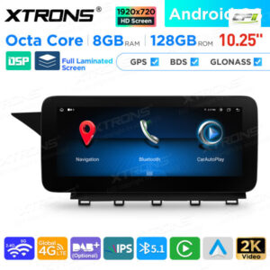 10,25 Zoll Android Octa Core 8GB + 128GB Auto GPS Multimedia Player für Mercedes-Benz GLK-Klasse X204 (2013-2015) Lenkrad Lin