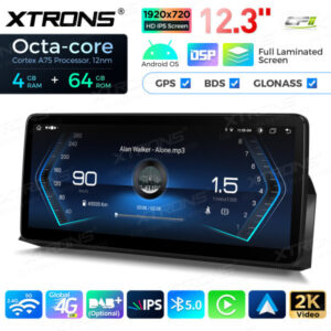 12,3 Zoll Octa Core 4 + 64 GB Global 4G LTE Android Autoradio Multimedia Player mit vollständig laminiertem Bildschirm für BM