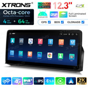 12,3 Zoll Octa Core 4 + 64 GB Global 4G LTE Android Autoradio Multimedia Player mit vollständig laminiertem Bildschirm für BM