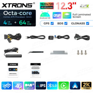 12,3 Zoll Octa Core 4 + 64 GB Global 4G LTE Android Autoradio Multimedia Player mit vollständig laminiertem Bildschirm für BM