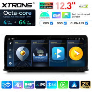 12,3 Zoll Octa Core 4 + 64 GB Global 4G LTE Android Autoradio Multimedia Player mit vollständig laminiertem Bildschirm für BM