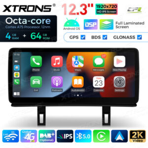 12,3 Zoll Octa Core 4 + 64 GB Global 4G LTE Android Car Stereo Multimedia Player mit vollständig laminiertem Bildschirm für B