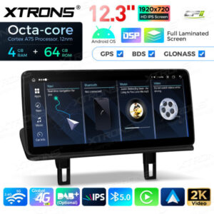 12,3 Zoll Octa Core 4 + 64 GB Global 4G LTE Android Car Stereo Multimedia Player mit vollständig laminiertem Bildschirm für B