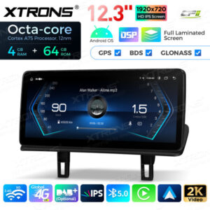 12,3 Zoll Octa Core 4 + 64 GB Global 4G LTE Android Car Stereo Multimedia Player mit vollständig laminiertem Bildschirm für B