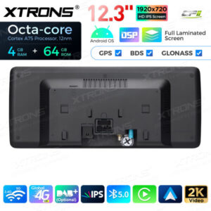 12,3 Zoll Octa Core 4 + 64 GB Global 4G LTE Android Car Stereo Multimedia Player mit vollständig laminiertem Bildschirm für B