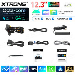 12,3 Zoll Octa Core 4 + 64 GB Global 4G LTE Android Car Stereo Multimedia Player mit vollständig laminiertem Bildschirm für B