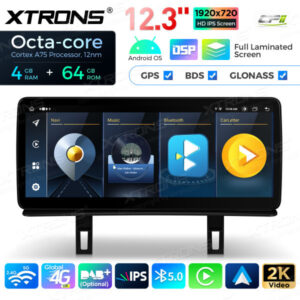 12,3 Zoll Octa Core 4 + 64 GB Global 4G LTE Android Car Stereo Multimedia Player mit vollständig laminiertem Bildschirm für B