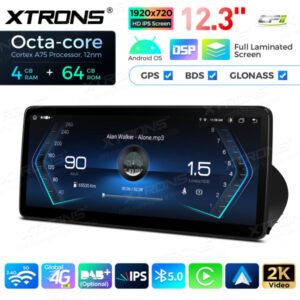 12,3 Zoll Octa Core 4 + 64 GB Global 4G LTE Android Autoradio Multimedia-Player mit vollständig laminiertem Bildschirm für BM