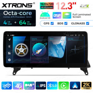 12,3 Zoll Octa Core 4 + 64 GB Global 4G LTE Android Autoradio Multimedia-Player mit vollständig laminiertem Bildschirm für BM