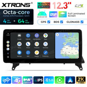 12,3 Zoll Octa Core 4 + 64 GB Global 4G LTE Android Autoradio Multimedia-Player mit vollständig laminiertem Bildschirm für BM