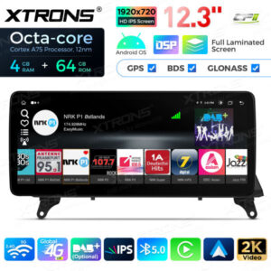 12,3 Zoll Octa Core 4 + 64 GB Global 4G LTE Android Autoradio Multimedia-Player mit vollständig laminiertem Bildschirm für BM