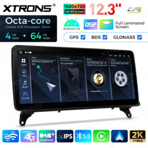 12,3 Zoll Octa Core 4 + 64 GB Global 4G LTE Android Autoradio Multimedia-Player mit vollständig laminiertem Bildschirm für BM