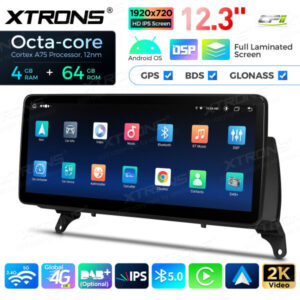 12,3 Zoll Octa Core 4 + 64 GB Global 4G LTE Android Autoradio Multimedia-Player mit vollständig laminiertem Bildschirm für BM