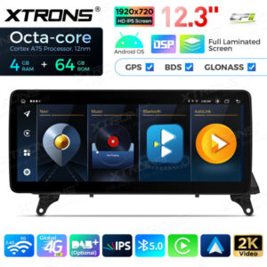 12,3 Zoll Octa Core 4 + 64 GB Global 4G LTE Android Autoradio Multimedia-Player mit vollständig laminiertem Bildschirm für BM