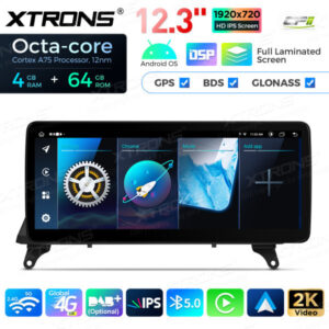 12,3 Zoll Octa Core 4 + 64 GB Global 4G LTE Android Autoradio Multimedia-Player mit vollständig laminiertem Bildschirm für BM