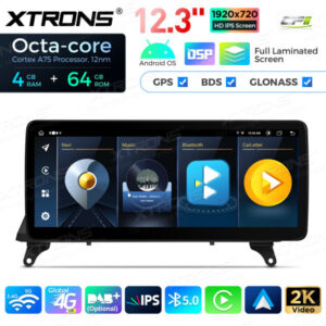 12,3 Zoll Octa Core 4 + 64 GB Global 4G LTE Android Autoradio Multimedia-Player mit vollständig laminiertem Bildschirm für BM