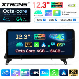 12,3 Zoll Octa Core 4 + 64 GB Global 4G LTE Android Autoradio Multimedia-Player mit vollständig laminiertem Bildschirm für BM