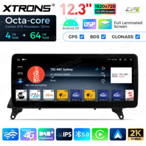 12,3 Zoll Octa Core 4 + 64 GB Global 4G LTE Android Autoradio Multimedia-Player mit vollständig laminiertem Bildschirm für BM
