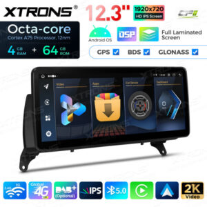 12,3 Zoll Octa Core 4 + 64 GB Global 4G LTE Android Autoradio Multimedia-Player mit vollständig laminiertem Bildschirm für BM