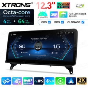 12,3 Zoll Octa Core 4 + 64 GB Global 4G LTE Android Autoradio Multimedia-Player mit vollständig laminiertem Bildschirm für BM