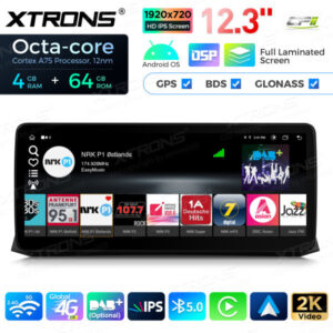 12,3 Zoll Octa Core 4 + 64 GB Global 4G LTE Android Autoradio Multimedia-Player mit vollständig laminiertem Bildschirm für BM