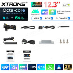12,3 Zoll Octa Core 4 + 64 GB Global 4G LTE Android Autoradio Multimedia-Player mit vollständig laminiertem Bildschirm für BM