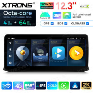 12,3 Zoll Octa Core 4 + 64 GB Global 4G LTE Android Autoradio Multimedia-Player mit vollständig laminiertem Bildschirm für BM