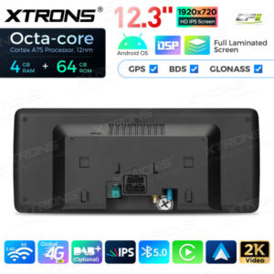12,3 Zoll Octa Core 4 + 64 GB Global 4G LTE Android Autoradio Multimedia-Player mit vollständig laminiertem Bildschirm für BM