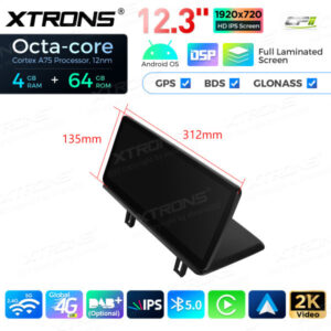 12,3 Zoll Octa Core 4 + 64 GB Global 4G LTE Android Autoradio Multimedia-Player mit vollständig laminiertem Bildschirm für BM