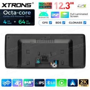 12,3-Zoll-Octa Core 4 + 64 GB Global 4G LTE Android Auto-Stereo-Multimedia-Player mit vollständig laminiertem Bildschirm für