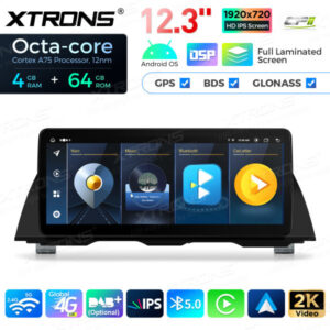 12,3 Zoll Octa Core 4 + 64 GB Global 4G LTE Android Autoradio Multimedia-Player mit vollständig laminiertem Bildschirm für BM